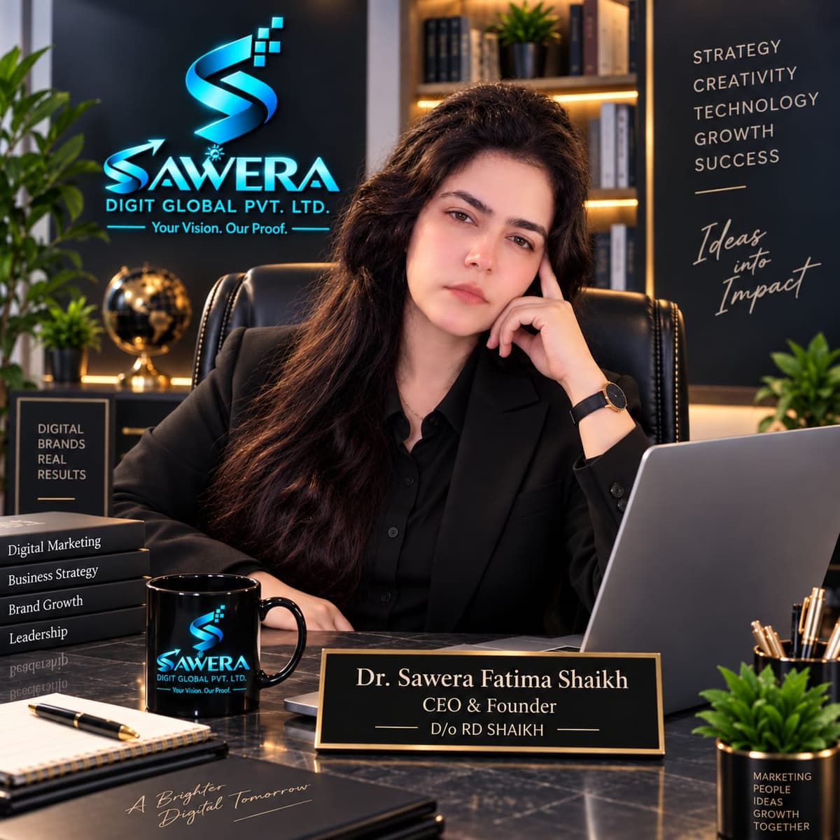 Dr. Sawera Fatima Shaikh, CEO and Founder of Sawera Digit Global Pvt. Ltd.